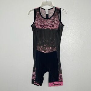Women's Pink and Black Jumpsuit